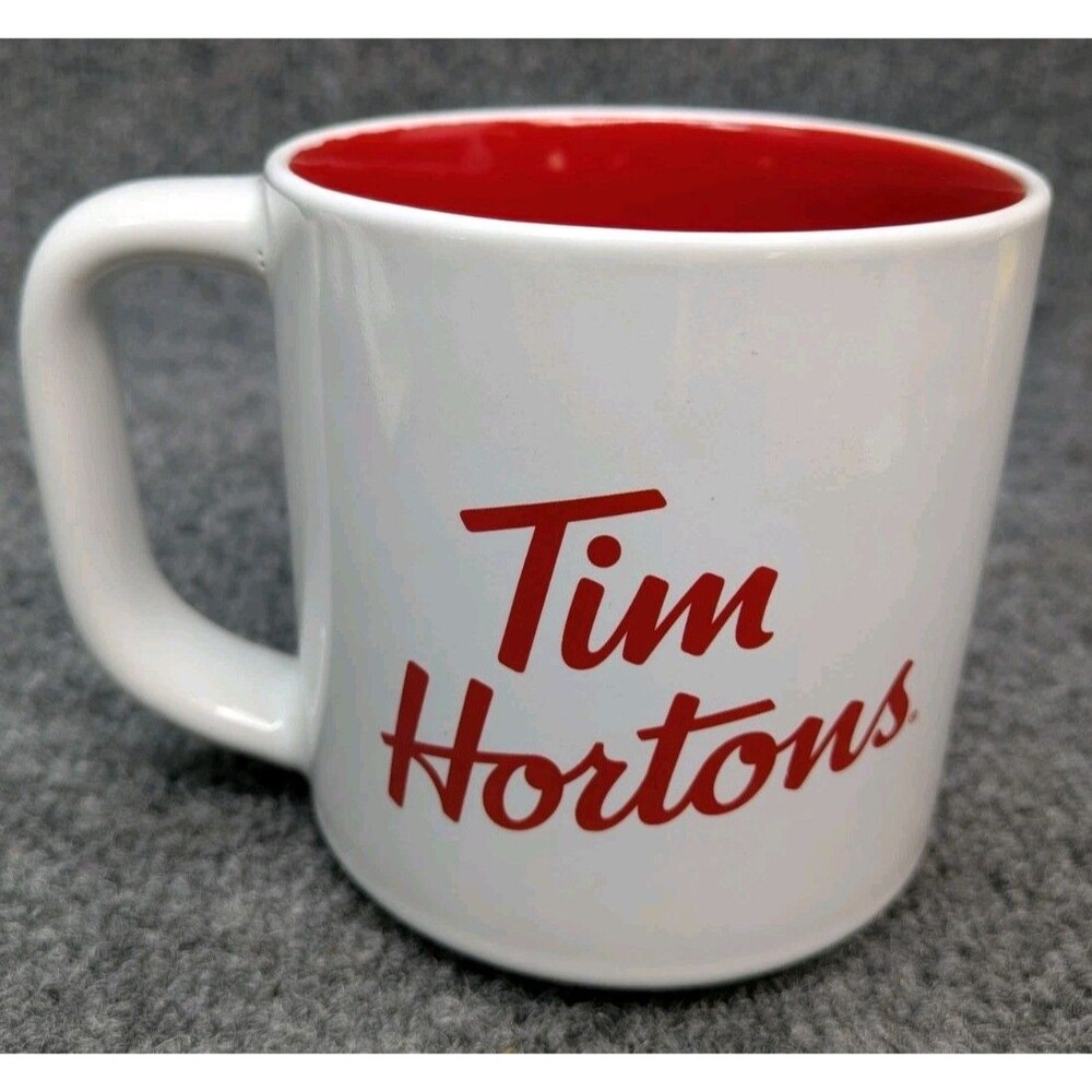 Tim Hortons Canada Ceramic Coffee Mug Red Interior Maple Leaf Travel Icons 2019